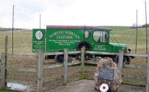 The birth of radar memorial stone, with the replica vehicle & replica receiving antennas in the background (Source: http://www.andrewphotographic.co.uk/g8gmu9c.htm)