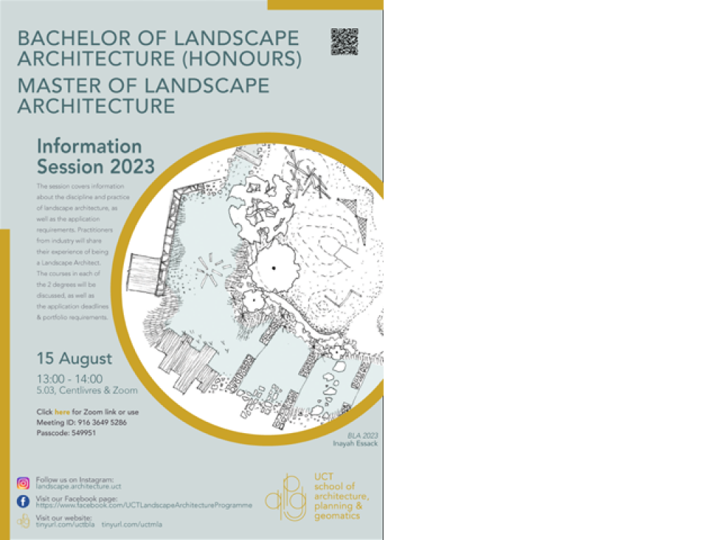 Poster for the Information session with details of Zoom meeting