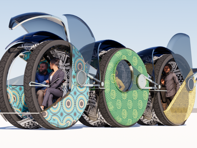 Modern Car Design with People driving